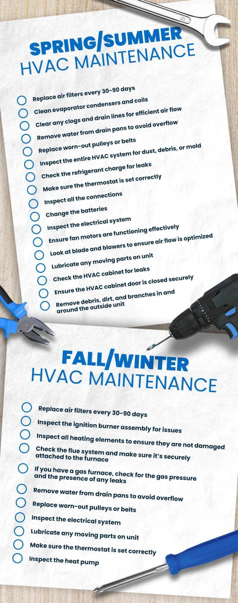 HVAC maintenance checklist
