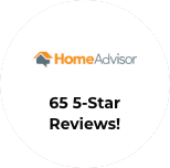 65 5-star HomeAdvisor reviews.