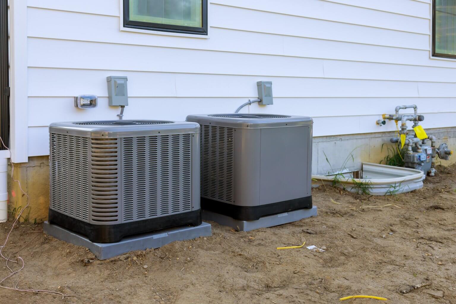 AC unit outside a house.